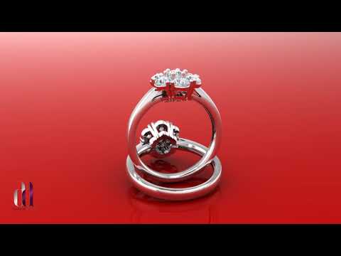 Flower Shaped Cluster Diamond Ring in White Gold SKU RG39540