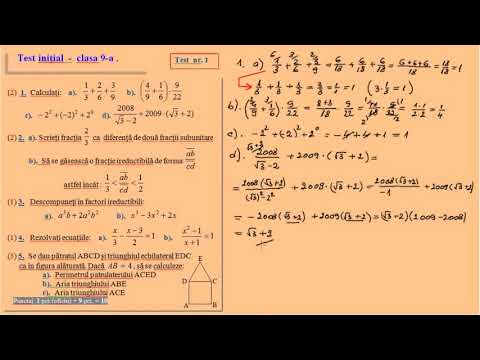 Test initial, clasa a 9-a