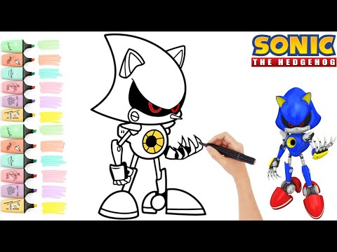 Sonic The Hedgehog Metal Sonic Coloring Page | Coloring video for kids #painting #sonicthehedgehog