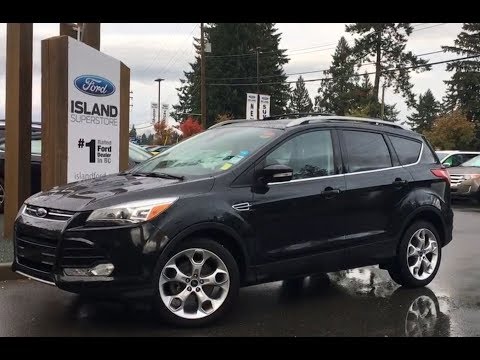 Black 2015 Ford Escape Titanium,  Leather, Nav, AWD Review|Island Ford