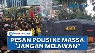 Personel Brimob Polri Bersenjata Lengkap Jaga Bundaran HI: Demo secara Damai, Jangan Melawan Petugas
