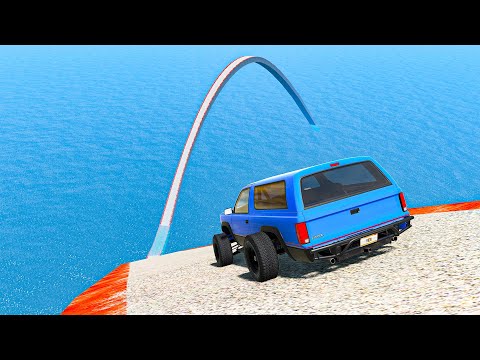 Impossible Weird Wave Bridge Crossing Cars Vs Deep Water - BeamNG.Drive