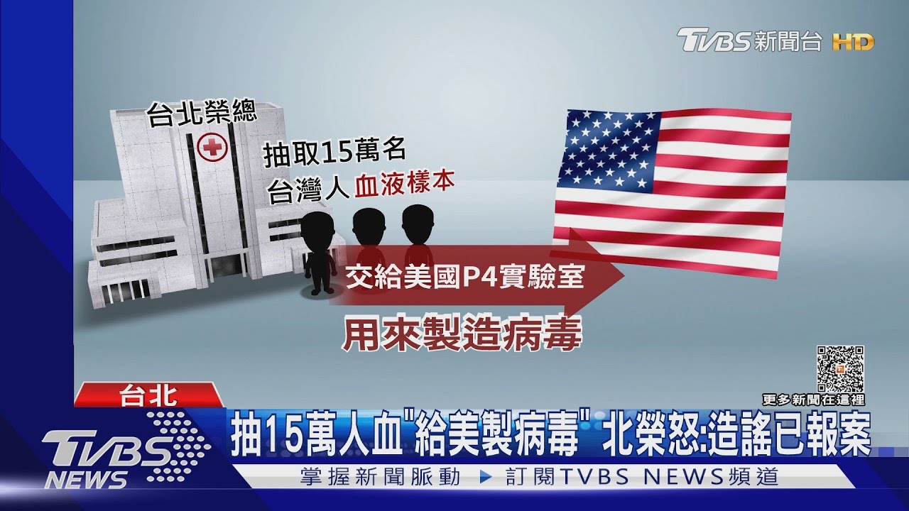 抽15萬人血「給美製病毒」 北榮怒:造謠已報案