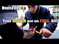 STREET SHOE SHINE & POLISH by 18 yr old "Fernando" 🇲🇽 Mexico City (Shoe shine kid since 13!)