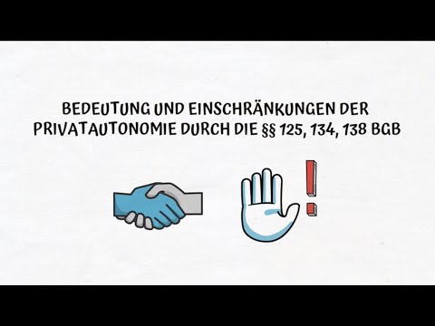 Bedeutung und Einschränkungen der Privatautonomie durch §§ 125, 134, 138 BGB