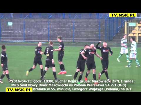 tv.nsk.pl 2016-04-13 MKS Świt Nowy Dwór Mazowiecki - Polonia Warszawa SA 2-1 (0-0) Wojdyga na 0-1