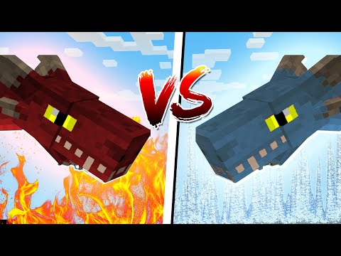 DRAGÃO DE GELO VS DRAGÃO DE FOGO: QUAL O MAIS FORTE? - Minecraft Dragões #73