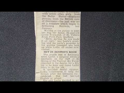 1940s article Lydia grybaite Lithuania Leslie Townshend Sheffield lovers reunited