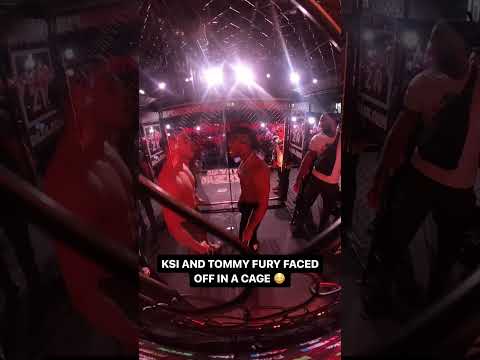 When KSI and Tommy Fury went CRAZY during cage face off! 😳 #misfitsboxing #boxing #fury