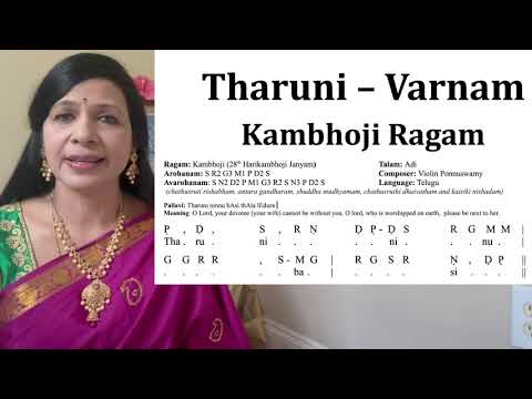 Tharuni Varnam in Kambhoji Ragam in 2 speeds