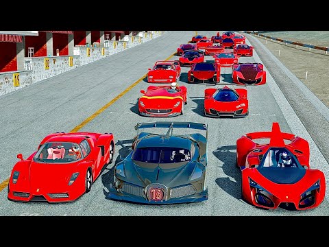 Bugatti Black Devil Concept vs Ferrari Hypercars BATTLE at Suzuka GP