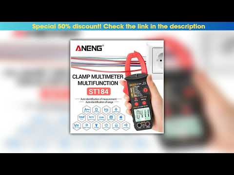 Review ANENG ST184 Clamp Meter 6000 Counts Digital Multimeter AC/DC Voltage Ohmmer Tester True RMS•