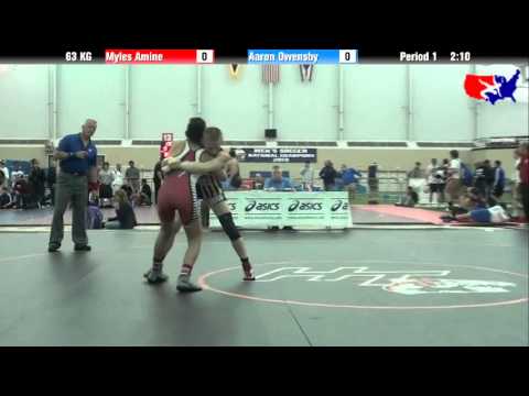 Myles Amine vs. Aaron Owensby at 2013 ASICS FILA Cadet Nationals - GR