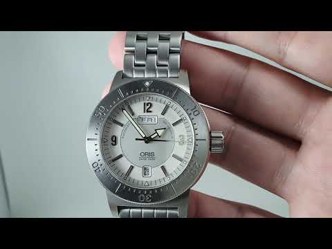 c2003 Oris BC3 men's day date divers watch.  Model reference 635.7514