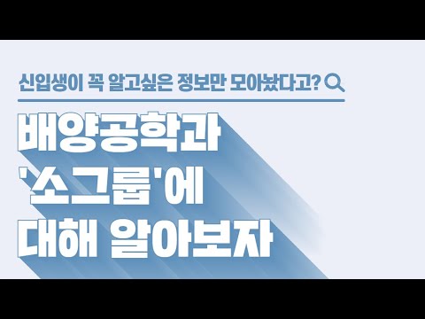 ✏바이오배양공정과 소그룹제도 알아보기✏