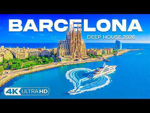 Barcelona 4K Drone Footage 🇪🇸 Urban Beach, Historic Port & Mediterranean Coast