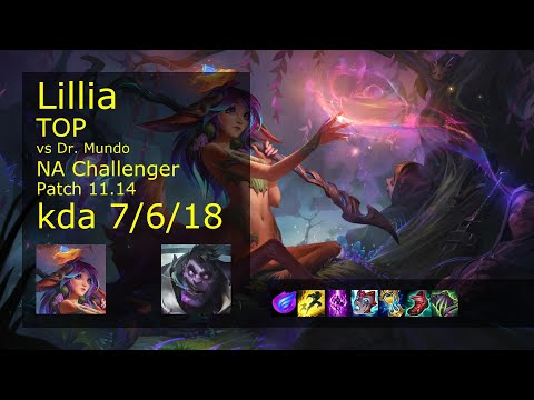 Lillia Top vs Dr. Mundo - NA Challenger 7/6/18 Patch 11.14 Gameplay