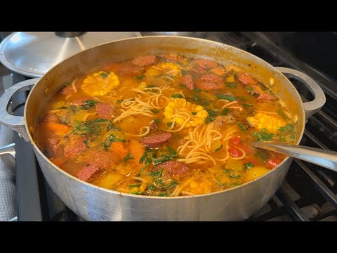 Puerto Rican Sopa de Salchichón | Hearty Puerto Rican Salami Soup