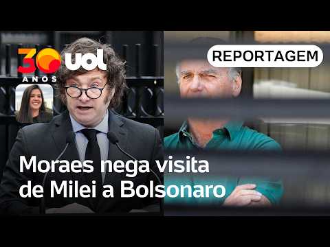 Alexandre de Moraes nega pedido de visita de Milei a Bolsonaro