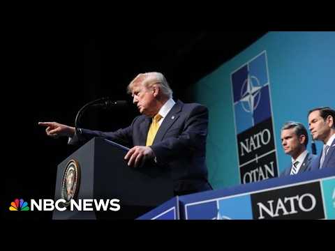 Trump faces questions on conflict with Iran during NATO summit press conference