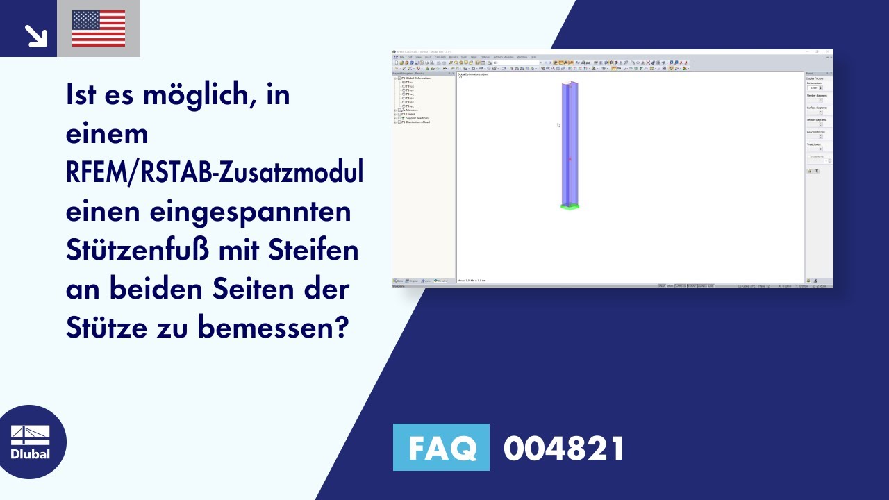 [EN] FAQ 004821 | Ist es möglich, in einem RFEM/RSTAB-Zusatzmodul einen eingespannten Stützenfuß ...