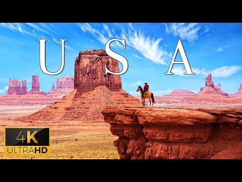 FLYING OVER THE USA (4K Video UHD) - Peaceful Music With Beautiful Nature Video For Relaxation On TV