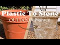 DIY STONE LOOK OUTDOOR PLANTERS || Rustic Decor on a budget