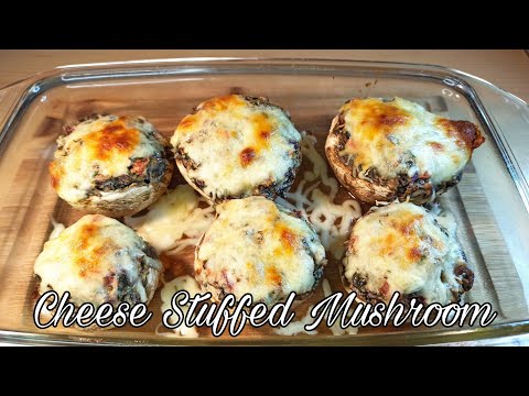 Creamy Cheese Stuffed Mushroom Recipe l Käse Gefüllte Champignons Rezept l