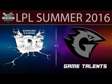 [LoL Highlights] EDG vs GT Game 1 | LPL Summer 2016 (11.06.2016) - EDward Gaming vs Game Talents