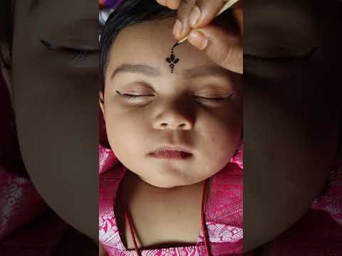 My cute little Devasena 🥰💕#cutebaby #mahika #shorts #bottu #bindi #designs#viral #trending
