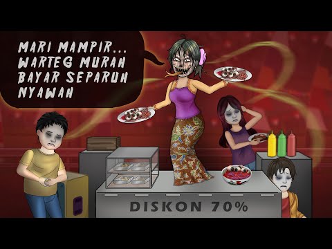 Warung Setan di Bazaar Agustusan #HORORKOMEDI | Kartun Hantu Lucu, Animasi Horor