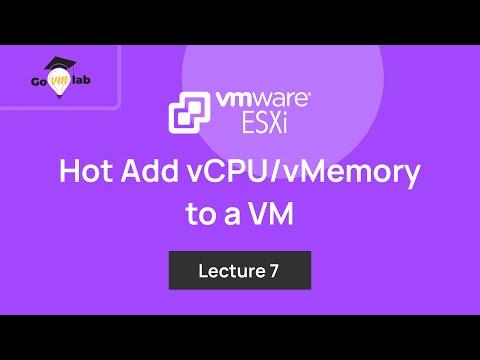 Lecture 7. How To Hot Add vCPU/vMemory in VMware ESXi Host: Step by Step Tutorial