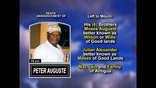 Peter Auguste ~ Long Obituary