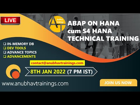 LIVE demo ABAP on HANA cum S 4HANA Training | 9th April 2022 | 7 PM IST | CDS Views AMDP Fiori