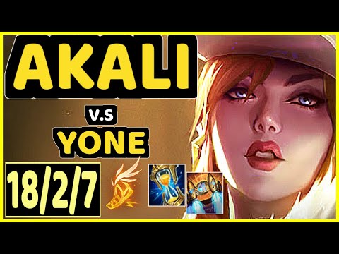 AKALI vs YONE - 18/2/7 KDA MID GAMEPLAY - EUW Ranked MASTER