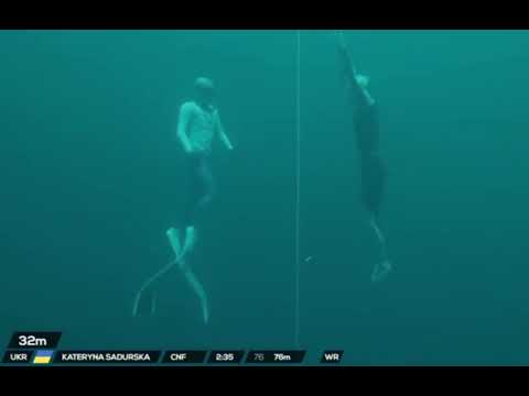 Absolute world record in freediving Kateryna Sadurska Ukraine.Рекорд з фридайвінгу К.Садурськоі 2023