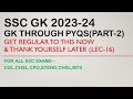 GK FOR SSC EXAMS | Through PYQS (Part 2) | CGL,CHSL,CPO,STENO,MTS