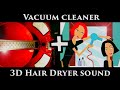 ★ 2 hours Vacuum Cleaner sound + 3D Hair Dryer Sound ★ Find sleep, relax, Soothe a baby