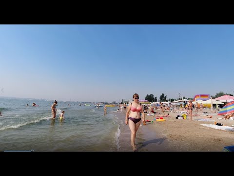 Ukraine Odesa Beach Walk. Black sea coastline walking. 11