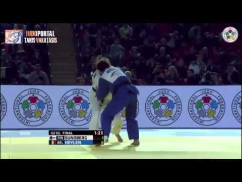 Judo Grand Prix Tbilisi 2015 Final -52kg SUNDBERG Jaana (FIN) vs. HEYLEN Ilse (BEL)