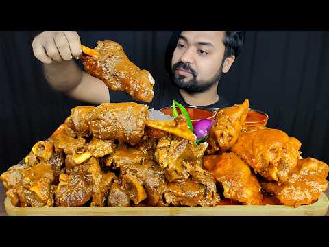 HUGE  SPICY MUTTON CURRY, CHICKEN CURRY, MUTTON LEG PIECE, RICE ASMR MUKBANG EATING SHOW| BIG BITES