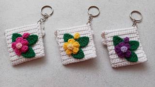 Cute Crochet Flower Keychain Pouch | Easy & Quick Crochet Tutorial