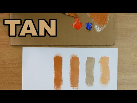 How To Make Tan Color Paint With Acrylic Paints Using White Orange and Blue