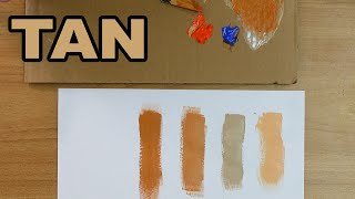 How To Make Tan Color Paint With Acrylic Paints Using White Orange and Blue