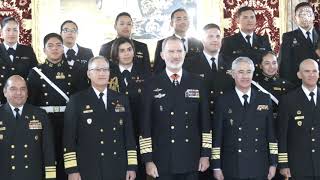 Audiencia al Almirante, Comandante General de la Marina de Guerra del Perú, Sr. Luis José Polar Figari, junto con una representación de la dotación de