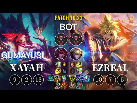 T1 Gumayusi Xayah vs Ezreal Bot - KR Patch 10.23