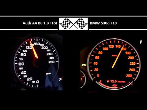 Audi A4 B8 1.8 TFSI VS. BMW 530d F10 - Acceleration 0-100km/h