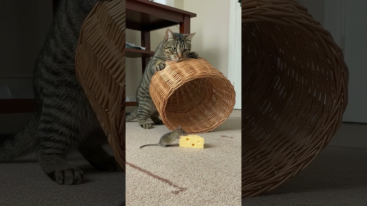 Shocking! The cat sets a trap and waits in silence