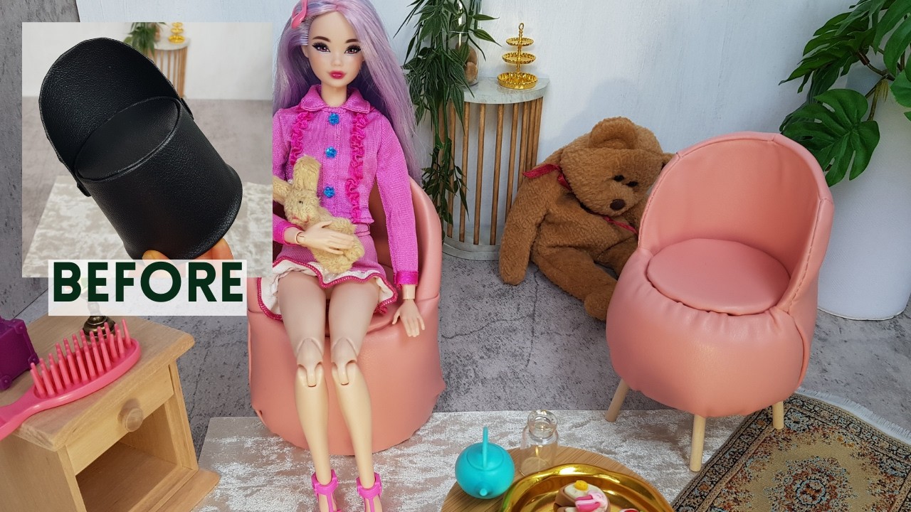 No-Sew vs Sew: Barbie Doll Chair DIY Comparison | Seamless Miniature Chair (1/6 Scale)