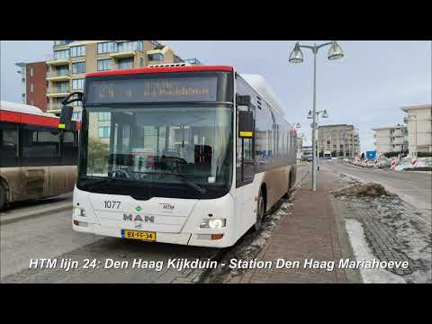 HTM MAT/lijn 24: Garage Telexstraat - Kijkduin - Station Mariahoeve - Kijkduin | Winter | 2021